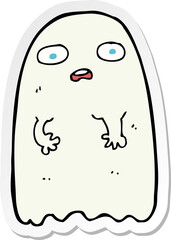 sticker of a funny cartoon ghost