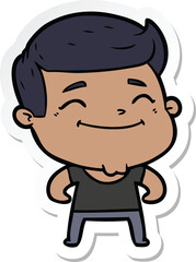 sticker of a happy cartoon fashion man