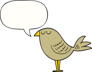 cartoon bird and speech bubble