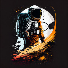 illustration of an astronaut.generative ai technology