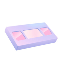 Minimal Pastel Video Tape with a 3D Twist. Vintage 90s cassette retro illustration.
