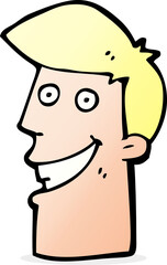 cartoon grinning man