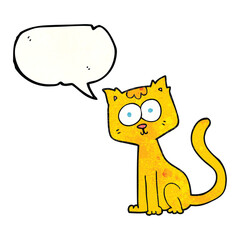 speech bubble textured cartoon cat