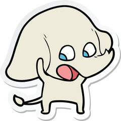 sticker of a cute cartoon elephant