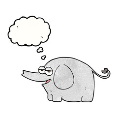 thought bubble textured cartoon elephant squirting water