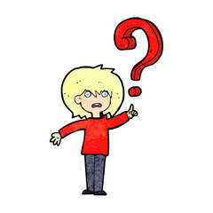 cartoon confused woman