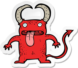 sticker of a cartoon little devil