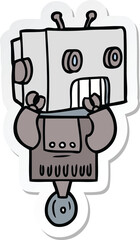 sticker of a cartoon robot