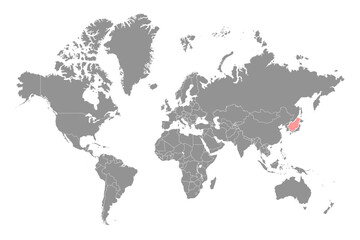 Fototapeta na wymiar Sea of Japan on the world map. Vector illustration.