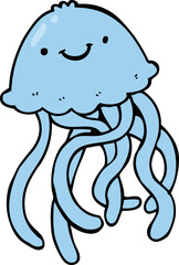 cartoon happy jellyfish