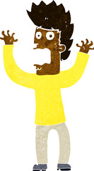 cartoon terrified man