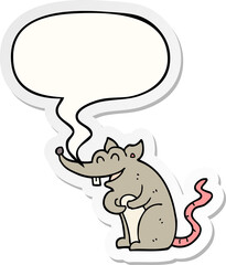 cartoon rat and speech bubble sticker