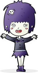 cartoon happy vampire girl