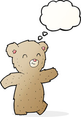 cartoon teddy bear with thought bubble