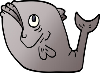 funny cartoon doodle fish