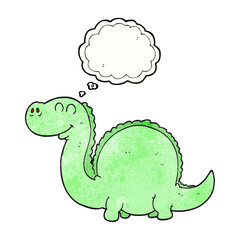 thought bubble textured cartoon dinosaur