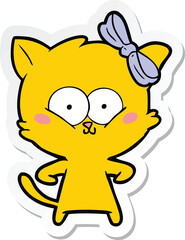 sticker of a cartoon cat