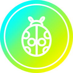 cute ladybug circular in cold gradient spectrum
