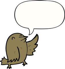 cartoon bird and speech bubble