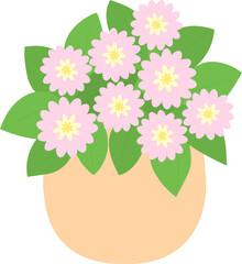 Flowers in pot vector illustration