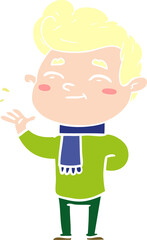 Fototapeta premium happy flat color style cartoon man
