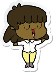 sticker of a cartoon woman