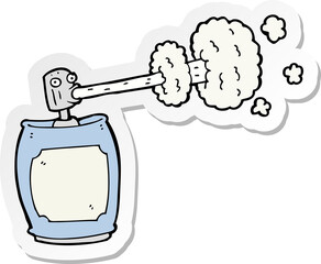 sticker of a cartoon spray can