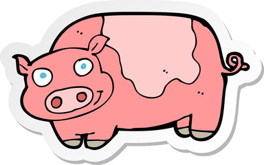 sticker of a cartoon pig