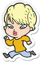 Obraz premium sticker of a cartoon woman