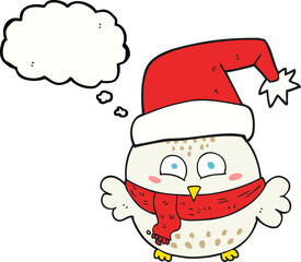 thought bubble cartoon cute christmas owl