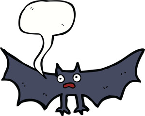cartoon bat with speech bubble