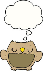 cartoon owl and thought bubble