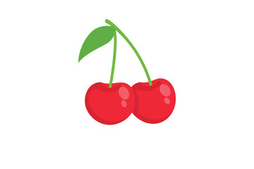 Vector cherry illustration. Isolated on a white background.
