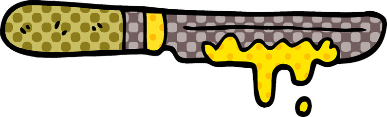 cartoon doodle butter knife
