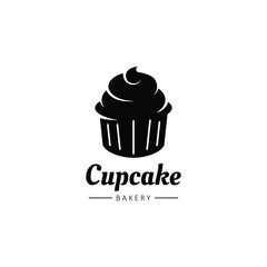 Cupcake Vector Logo Template. Logo for Cake Shop, Sticker, Label, etc.