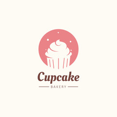 Cupcake Vector Logo Template. Logo for Cake Shop, Sticker, Label, etc.