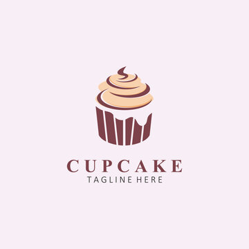 Cupcake Vector Logo Template. Logo for Cake Shop, Sticker, Label, etc.