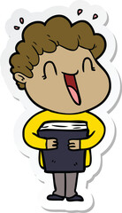 Obraz premium sticker of a cartoon happy man