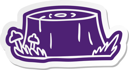 cartoon sticker of a tree log