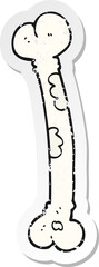 retro distressed sticker of a cartoon bone