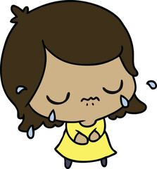 cartoon of cute kawaii girl