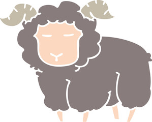 quirky hand drawn cartoon ram