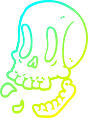 cold gradient line drawing cartoon skull