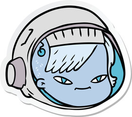 sticker of a cartoon astronaut face
