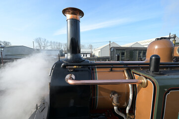 The funnel and boiler pipes of Fenchurch a Terrier class locomotive.