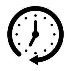 clock arrow, clockwise rotation icon vector