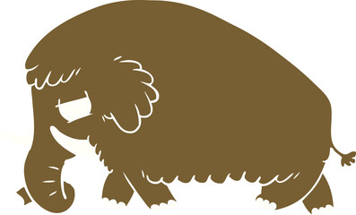 flat color style cartoon mammoth
