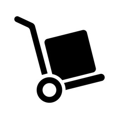 Packages delivery trolley vector icon, hand truck