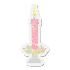 Fototapeta premium burning candle grunge sticker