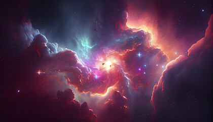 Obraz na płótnie Canvas A Universe Filled with Stars, Nebula and Galaxy. Generative ai